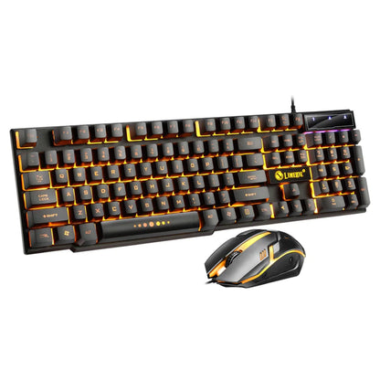 USB Wired Gaming Keyboard Mouse Combos PC Rainbow Colorful LED Backlit Gaming Mouse and Keyboard Set Kit for Home Office Gamer