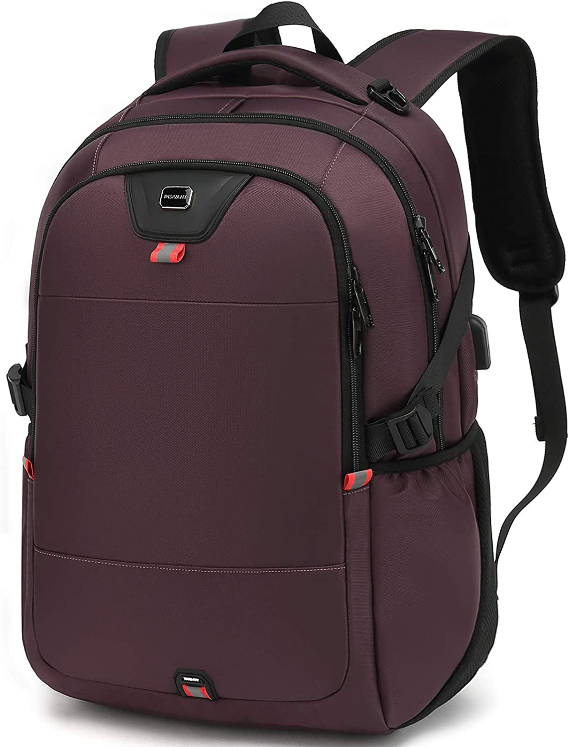 Laptop Backpack 15.6 Inch Water Resistant Backpacks Durable College Travel Daypack anti Theft with USB Charging Port Best Gift for Men Women (15.6 Inch, Purple)