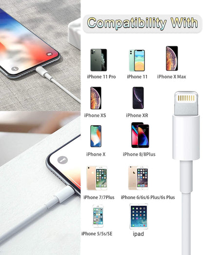 4Pack [Apple Mfi Certified] Lightning Cable 3Ft, Apple Lightning to USB Cable 3 Foot, Iphone Charger Cord Fast Charging Cable Compatible Apple Iphone 13/12/11 Pro Max Xs X XR 8 7 Ipad and More (White