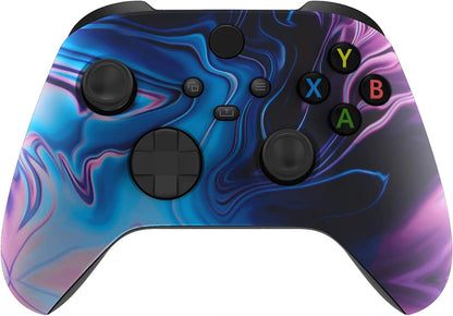 Wireless Controller for Microsoft Xbox Series X/S & Xbox One - Custom Soft Touch Feel - Custom Xbox Series X/S Controller (X/S Blue & Purple Swirl)