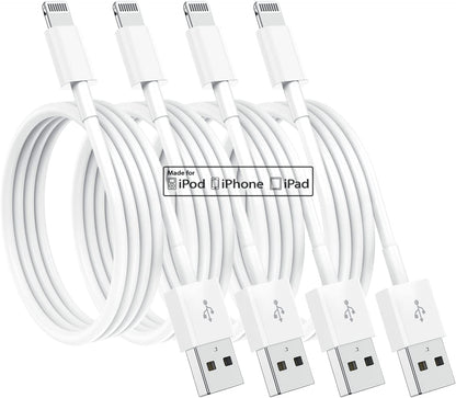 4Pack [Apple Mfi Certified] Lightning Cable 3Ft, Apple Lightning to USB Cable 3 Foot, Iphone Charger Cord Fast Charging Cable Compatible Apple Iphone 13/12/11 Pro Max Xs X XR 8 7 Ipad and More (White